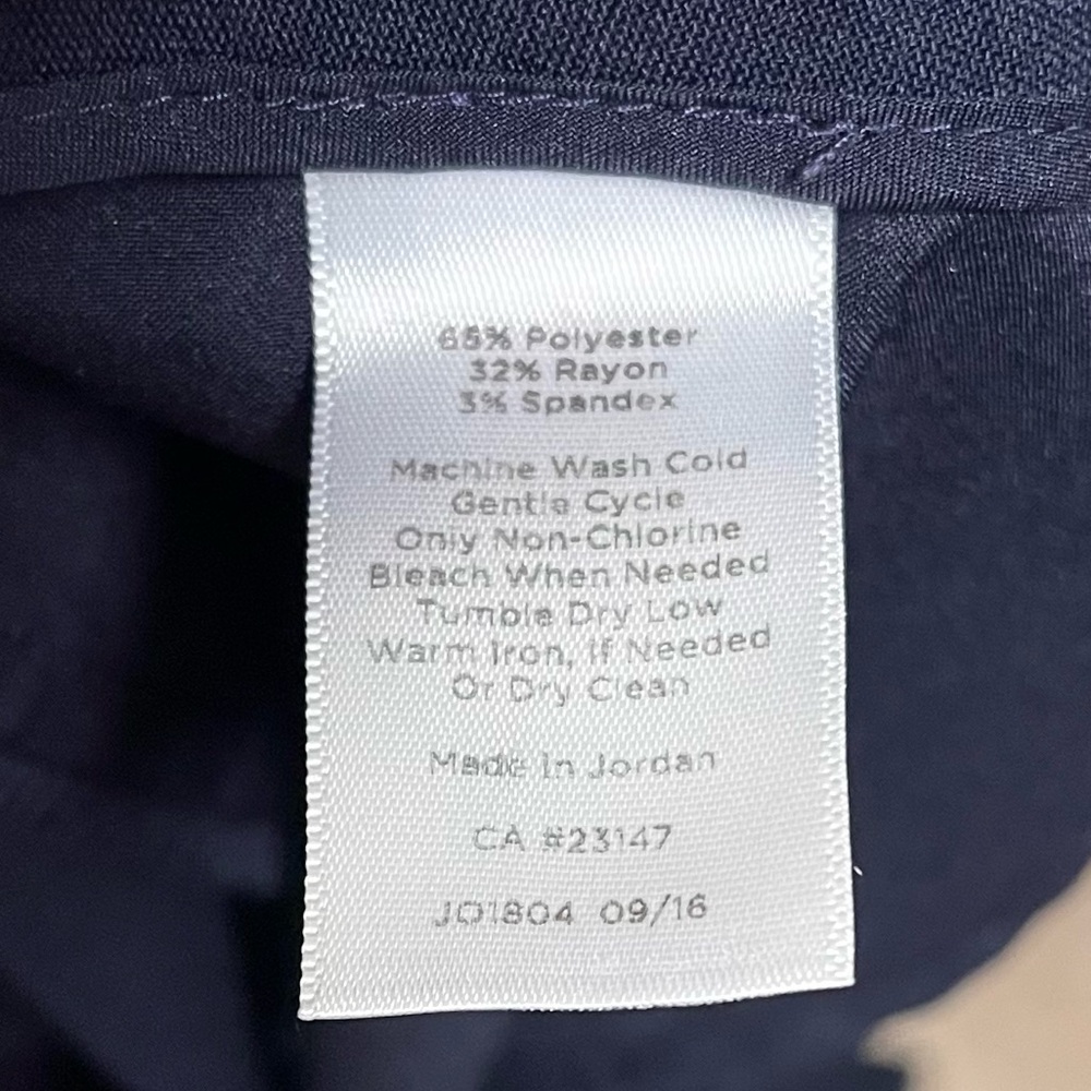Talbots Windsor Trouser Pants Washable Comfy Business Casual Chic Navy Blue 14W - Picture 3 of 4